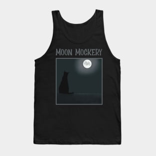 Mouse in the Moon Mocks Cat Sitting on a Fence - cute cat cartoon Tank Top